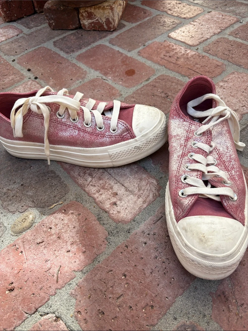 Converse Pink Low-Top Platform Sneakers